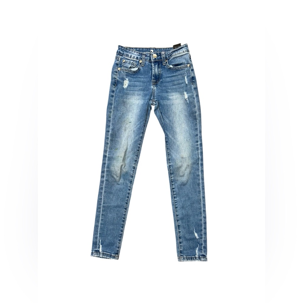 Girls 7 For All Mankind 10 Jeans straight distressed